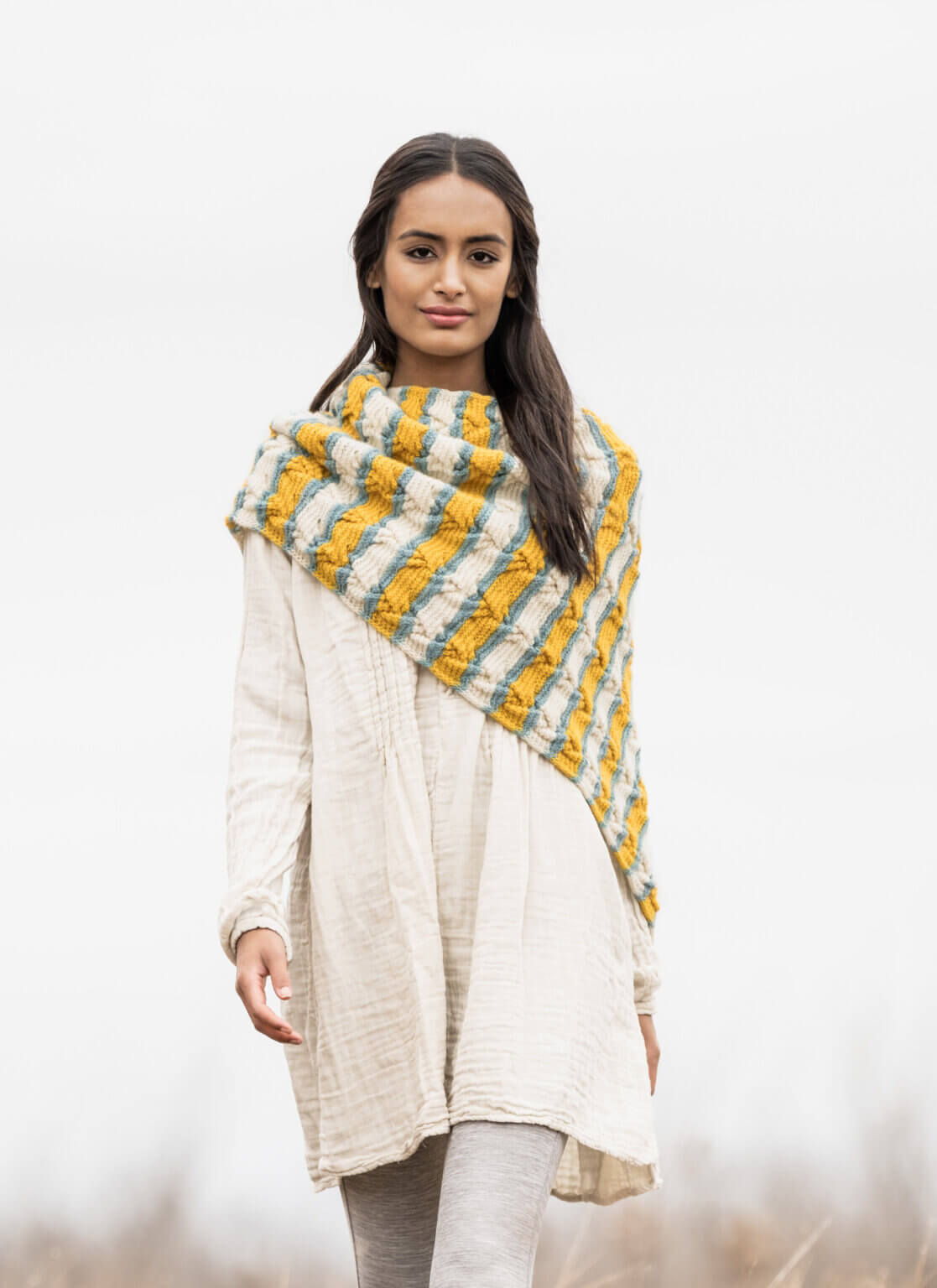 Persimmon Wrap Pattern Blue Sky Fibers Persimmon wrap pattern blue sky fibers
